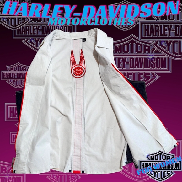 New Harley-Davidson S/L Woven Zip Up Vertical Stripe Vest | Women's 3W (Plus 3X) - Picture 7 of 16
